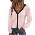 thumbnail image 3 of Ketyyh-chn99 Womens Fashion Long Knit Cardigan Sweaters Oversized Fall Dressy Casual Jackets Pink,M, 3 of 5