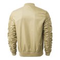 thumbnail image 3 of Ma Croix Mens Ruched Bomber Jacket Lightweight Waterproof Nylon Windbreaker, 3 of 5