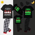 thumbnail image 3 of Pijama familiar a juego de Navidad, luminoso, brillante, colgante con My Gnomies, negro, corto, conjunto de pijamas, 3 of 4