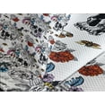 thumbnail image 4 of Ambesonne Gothic Quilted Bedspread Set 3 Pcs, Day of the Dead Skulls, Queen Size, Multicolor, 4 of 5