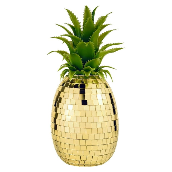 Disco Pineapple Reflective Gold Party Table Ornament for Weddings and Events - Unique Decoration for Bar and Party Design