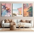 thumbnail image 2 of Coastal Summer Surf Canvas Wall Art Preppy Aesthetic Tropical Beach Painting Picture Wall Decor Palm Trees Surfboard Waves Poster Print Artwork for Bathroom Bedroom Living Room Home Decoration, 2 of 6