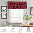 thumbnail image 6 of Kitchen Valances for Window, Vintage Red Poppies Light Filtering Rod Pocket Valance Curtain, Watercolor Floral on Black Background &nbsp;Short Curtains Window Topper for Bedroom Living Room 42x18in, 6 of 9