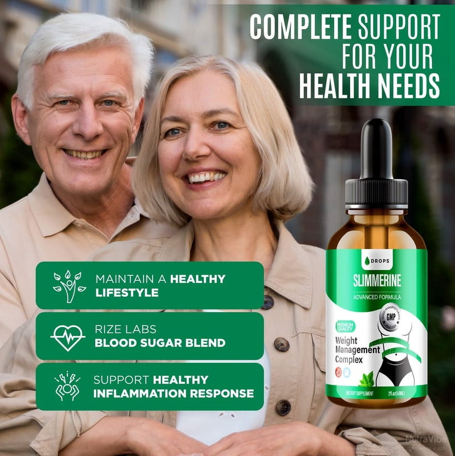 (2 Pack) Slimmerine Drops, All Natural Liquid Supplement to Achieve Body Goals, Maximum Strength Formula for Energy and Overall Health, Slimm Rine Droppers, Official Gotas Reviews (120 Servings)