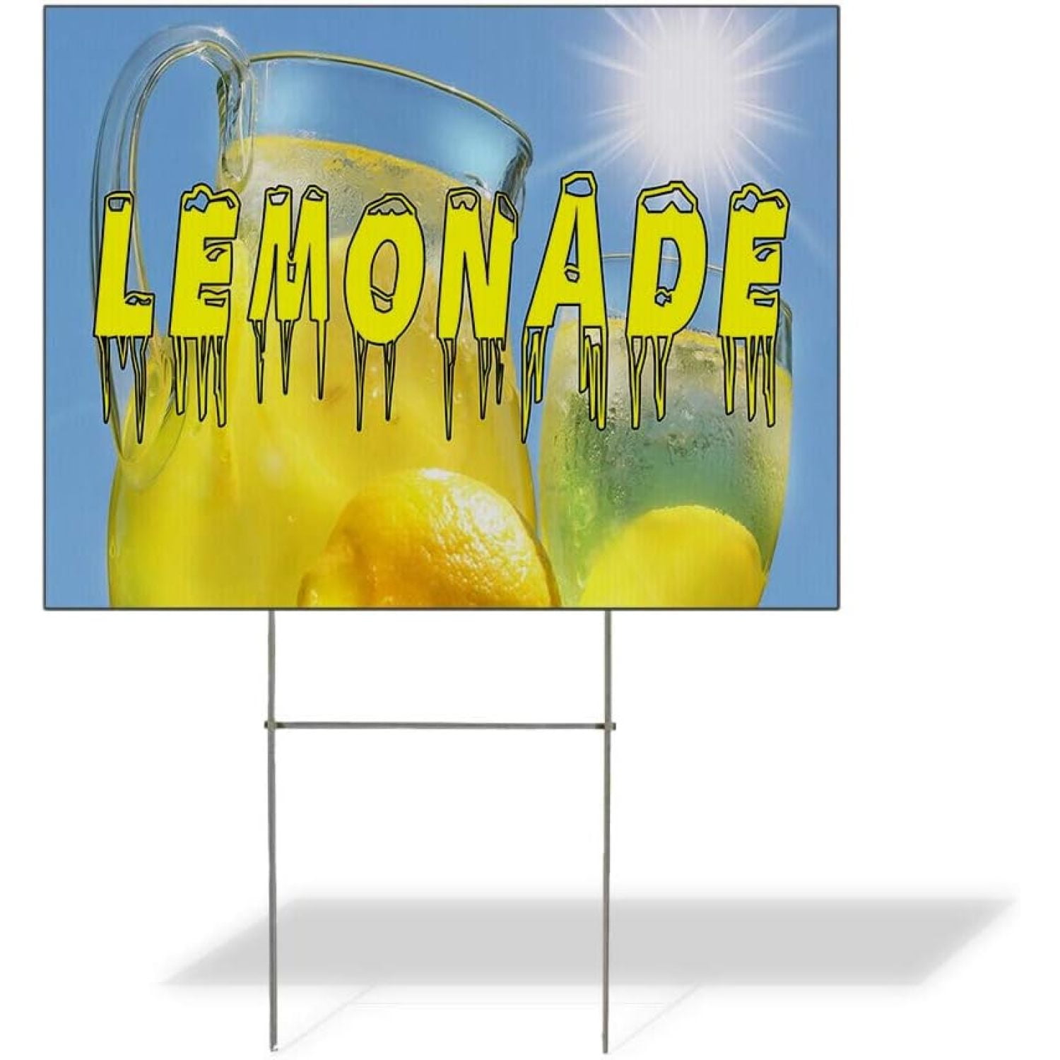 Plastic Weatherproof Yard Sign Lemonade with Background with Style R