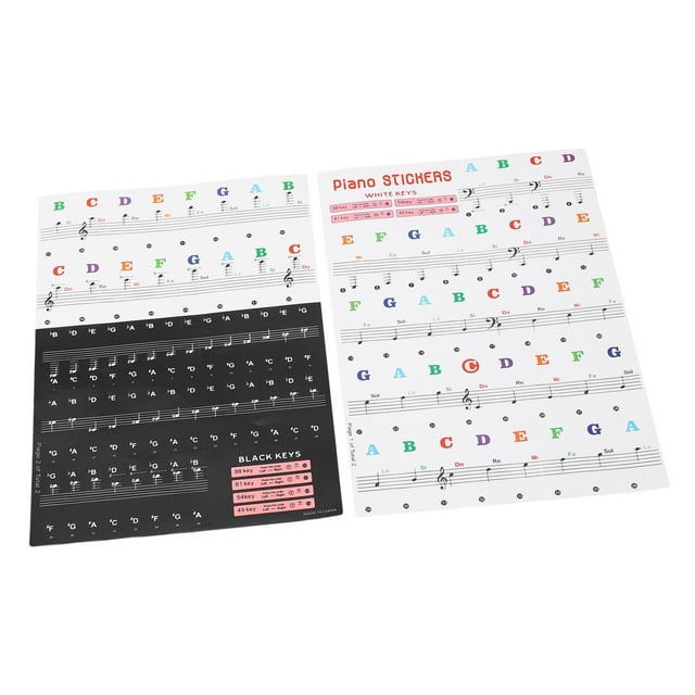 Letras De Piano, Cómodas Pegatinas Para Teclado De Piano Con Letras Grandes, Duraderas Y Extraíbles Para Principiantes