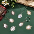 thumbnail image 2 of Zinc Alloy Pendant Settings for Cabochon & Rhinestone with Transparent Oval Glass Cabochons DIY Findings for Jewelry Making Mixed Color, 2 of 9