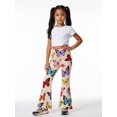 thumbnail image 5 of 7-8Y Girls Colored Flared Pants Digital Print Trousers Slim-Fit Wide Leg Flare for Spring Summer Autumn, 5 of 6