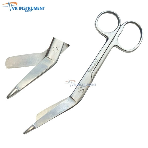VR Instrument Supply Lister Bandage Scissors 5.5-Inch One Large Ring Stainless Steel Shears Cut Through Bandages, Dressing, Tape, Gauze, Clothing