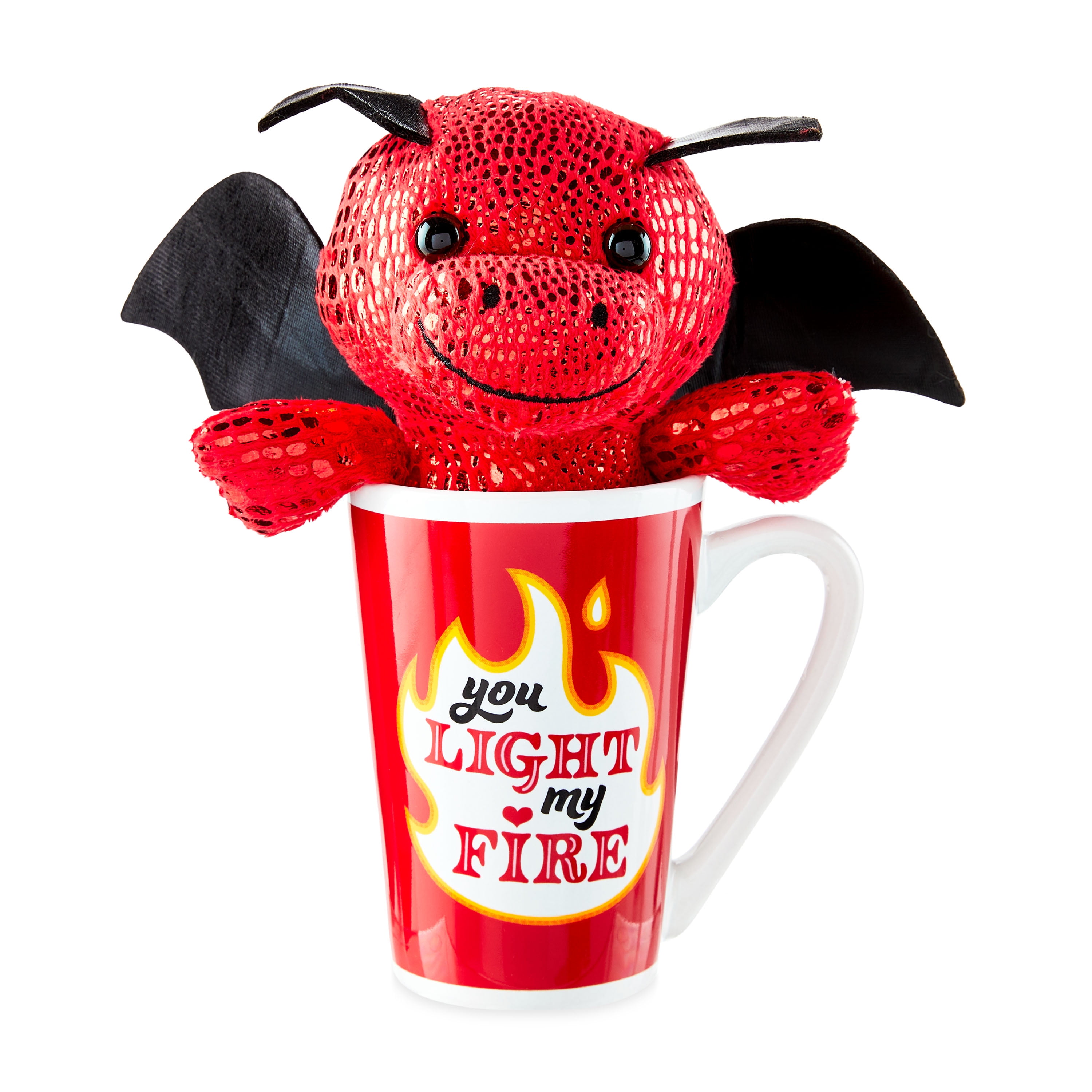 Way to Celebrate! Valentine's Day Plush Toy in Latte Mug, Dragon