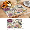 thumbnail image 6 of Spring Flowers Placemats Set of 4 Farmhouse Botanical Blossom Floral Birds Place Mats Indoor Wipeable Table Mats Washable Cloth Dining Table Placemats for Kitchen Holiday Party Home Decor 13x19 Inch, 6 of 9