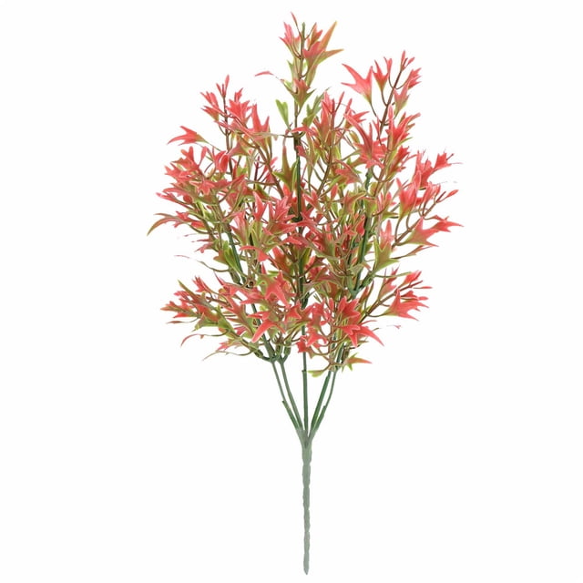 Toystoory 5 tenedores, hojas de crisantemo artificiales rurales, hierba, planta en maceta, flores falsas, bonsái, maceta, decoración de boda Artificial Plantas Artificiales rojo Toystoory HA6744-02B