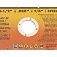 thumbnail image 5 of Forney 71815 Cut-Off Wheel with 7/8-Inch Arbor, Metal Type 1, A46T-BF, 4-1/2-Inch-by-0.080-Inch, 5 of 6