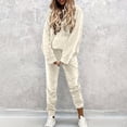 thumbnail image 2 of Atkumj Sweat Outfits for Women 2 Pieces Warm Velvet Hoodie and Elastic Waist Sweatpants Jogging Suits Casual Solid Color Womens Track Suit for Outdoor Activity XL, 2 of 9