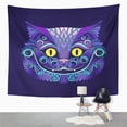 thumbnail image 2 of UFAEZU Alice Applique with The Head Cheshire Cat from Fairy Tale Badge Black Wall Art Hanging Tapestry Home Decor for Living Room Bedroom Dorm 60x80 inch, 2 of 2