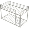 thumbnail image 6 of Harper & Bright Designs Twin Over Twin Metal Bunk Bed, Heavy Duty Low Bunk Bed with Safety Guard Rails and Ladder, 6 of 8