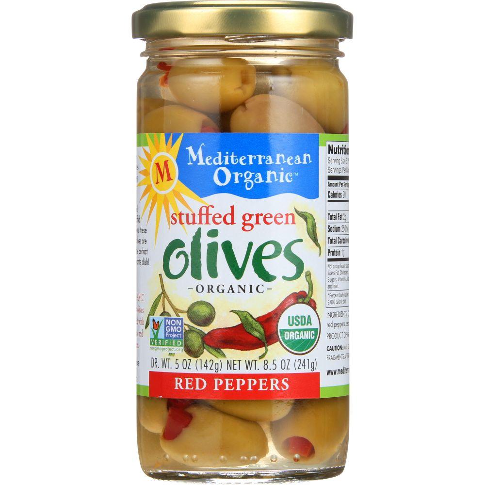 Mediterranean Organic Green Stuffed Olives, 8.5 Oz (Pack Of 6