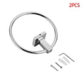 thumbnail image 1 of 2 Pcs Anneau Porte-Serviettes en Acier Inoxydable Support Mural pour Cuisine Salle de Bain, 1 of 10