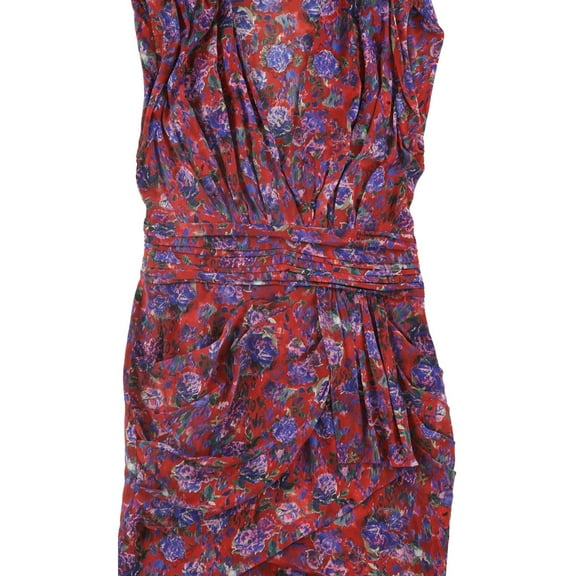 IRO Womens Floral Swing Dress, Red, M/38 (US 6)