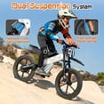 thumbnail image 6 of East doll 36V Electric Dirt Bike for Kids, 16 mph High-Speed Electric Bicycle Ride on Dirt Bike for Kids Aged 5+, 700W Peak Brushless Motor, 16" Pneumatic Tire, Max Load 154 lbs, White, 6 of 9