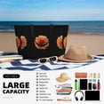 thumbnail image 5 of Wukai Orange Dalia Print Zipper Bag,large Beach Tote Bag,Waterproof Sandproof Bag,Grocery and Picnic Tote Travel Bag, 5 of 5