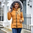 thumbnail image 2 of Stichou Women's Warm Winter Coat Long Parka Fleece Heavyweight Lined Waterproof Puffer Jacket With Faux Fur Hood Yellow S, 2 of 5