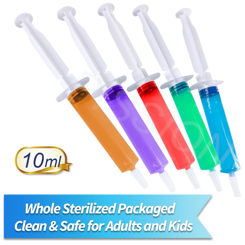 Natonhi 100pcs Jello Shot Syringes with Tip Cap for Adults , 10ml Party Liquid Syringe BPA-Free Suringes Shooters for Jello Shots, Halloween,  Christmas, Bachelorette Parties, Graduation Party