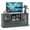 Green, variant on LIVIZA Modern Farmhouse TV Stand for TVs up to 70", Entertainment Center with Storage Cabinet & Glass Door,White