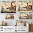 thumbnail image 4 of Designart "Guiding Light Vintage Lighthouses II" Nautical & Beach Floater Framed Wall Decor, 4 of 7