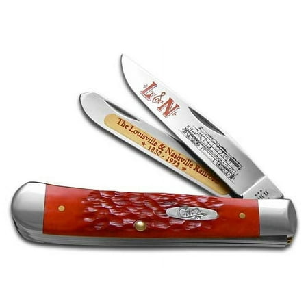 Case XX Knives L&N Railroad Jigged Red Bone Trapper Stainless Pocket Knife CAT-LN/RPB