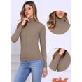 thumbnail image 2 of DARING DIVA Long Sleeve Turtleneck Knit Pullover Sweater XS Coffee, 2 of 6
