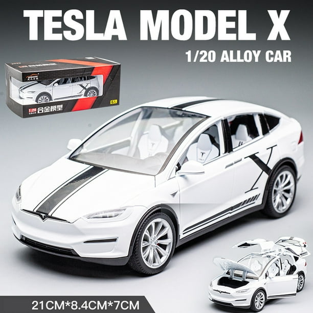 Voiture Tesla modèle X modèle 3 en alliage, 1:20, jouet, son et