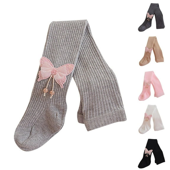 NAISIBABY Little and Big Girls Pantyhose 12T, Fall Winter Cotton Stretch High Waist Uniform Dance Leggings Tights Gray(1-12T)