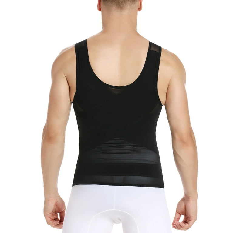 SLIMBELLE Mens Compression Shirts Body Shaper Slimming Vest Elastic Slim  Muscle Tank Shapewear Underwear 