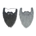 thumbnail image 2 of 2 piezas de bigotes postizos largos y divertidos para disfraz de cosplay gris negro, 2 of 9