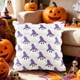 thumbnail image 6 of Cute Witch Hat Ghost Throw Pillow Cover, 3D Textured Halloween Square Cushion Case, Farmhouse Fall Sofa Decorative Pillowcase, 6 of 6