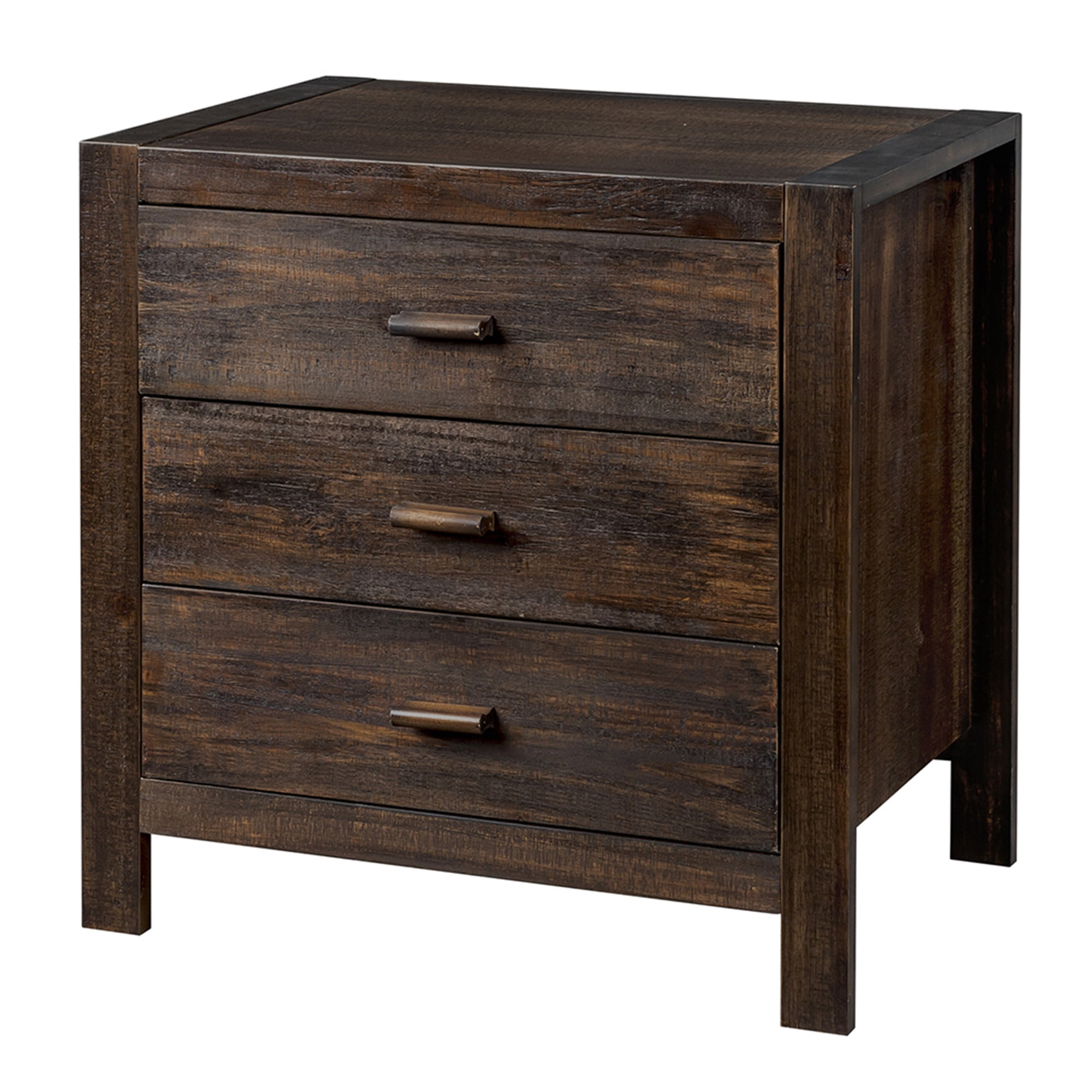Kadyn Solid Wood Nightstand with 3 Drawers, Vintage Decorative Side Table, Farmhouse Style, Living Room Bedroom Desk Side Table, Classic Nightstand with Solid Wood Wood Legs, Rustic Brown Kadyn Solid Wood Nightstand with 3 Drawers, Vintage Decorative Side Table, Farmhouse Style, Living Room Bedroom Desk Side Table, Classic Nightstand with Solid Wood Wood Legs, Rustic Brown