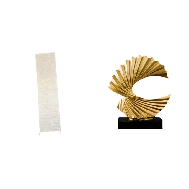 Lámpara de pie con pantalla de papel ondulado, escultura abstracta, figura de resina, cubierta de luz para sala de estar, dormitorio, decoración del h
