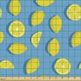 thumbnail image 2 of Ambesonne Lemon Fabric by the Yard Upholstery, Summer Theme Energetic Fruit, 2 Yards, Sky Blue and Mustard, 2 of 5
