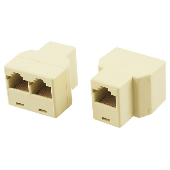 2 Pieces RJ45 Plug 3 Way 8P8C Network Ethernet Splitter Adapters