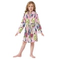 thumbnail image 6 of FORMRS Niños Bathrobe Unisex Hooded Robe Soft Plush Pajamas Sleepwear, Size 2-3T, Pink Blueberries, 6 of 7