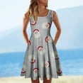 thumbnail image 2 of IROINNID Women's Sleeveless A-Line Dress Round Neckline Fashion Summer Christmas Loose Comfy Dress Prints Dress, 2 of 5