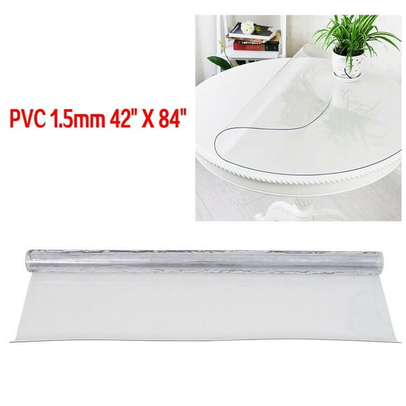 OUKANING PVC Tablecloth Protector Waterproof Transparent Table Cover 42” X 84” 1.5mm