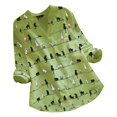 thumbnail image 1 of CHOK Hauts pour Femmes Liquidation Mode Été Décontractée Ample Lin Manches Longues Col Rond Blouse en Liquidation, 1 of 4
