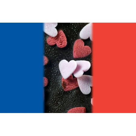 Chocolate Brownie Cake with Flag of France for Pray for Paris Concept Print Wall Art By (Best Chocolate In Paris France)