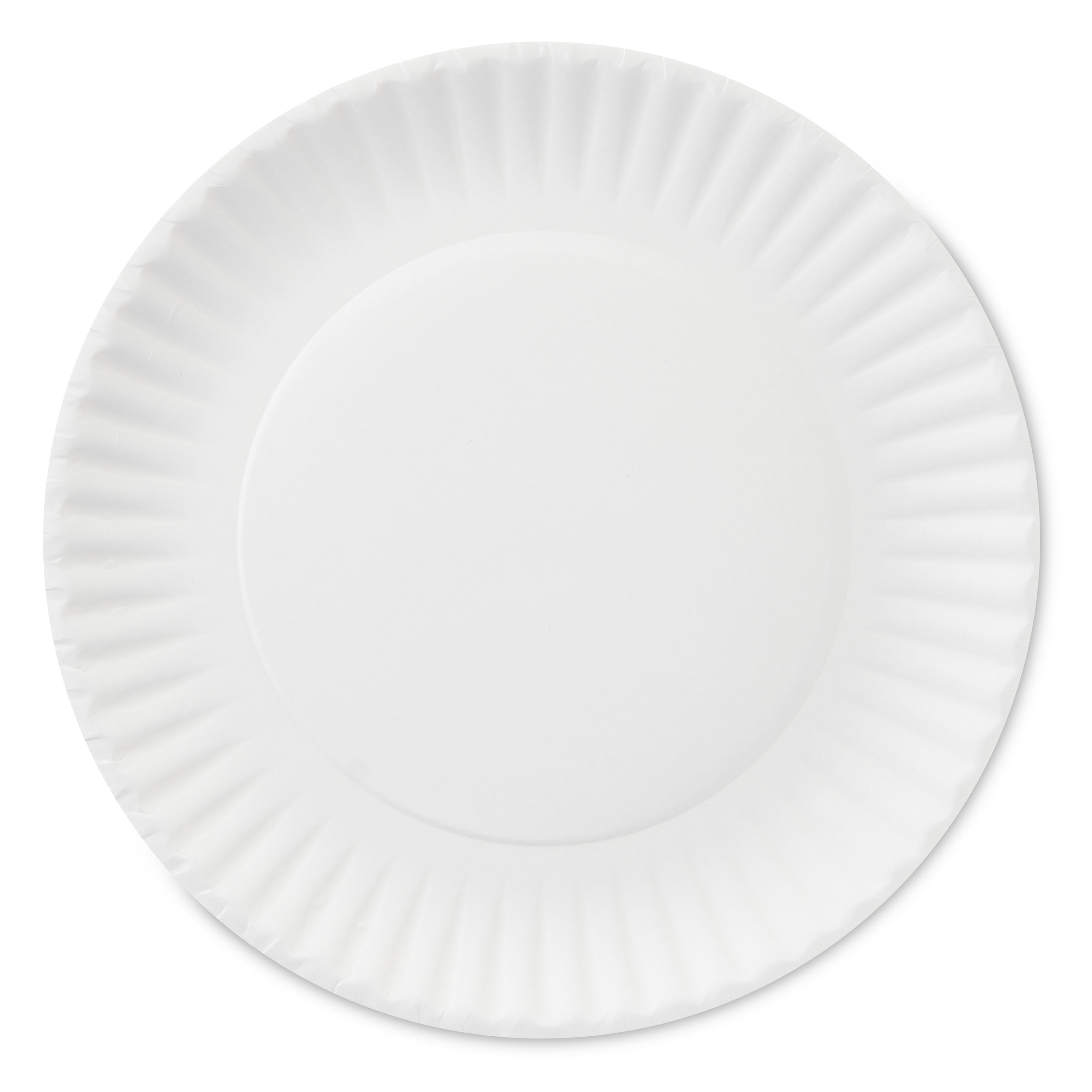 Great Value Uncoated, Microwave Safe, Disposable Paper Plates, 9, White,  100 Count