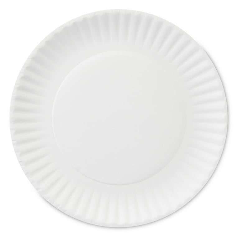 Great Value Uncoated Disposable Paper Plates, 9 inch, 100 Count