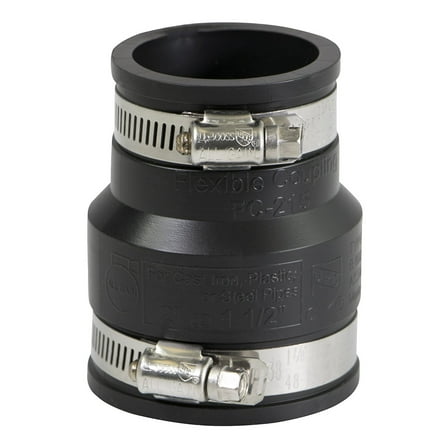 2 in. x 1-1/2 in. PVC Flexible Reducing Coupling with Stainless Steel clamps