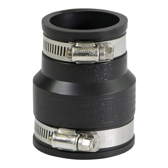 2 in. x 1-1/2 in. PVC Flexible Reducing Coupling with Stainless Steel clamps