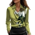 thumbnail image 2 of MVRLSH Long Sleeve Shirts For Women Elegant Cowl Neck Satin Long Sleeve Work Shirt Blouse Chic Business Casual Tops Green Xs-3Xl, 2 of 4